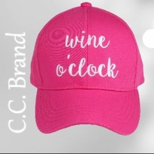 C.C. Brand Wine O Clock Ball Cap Hot Pink